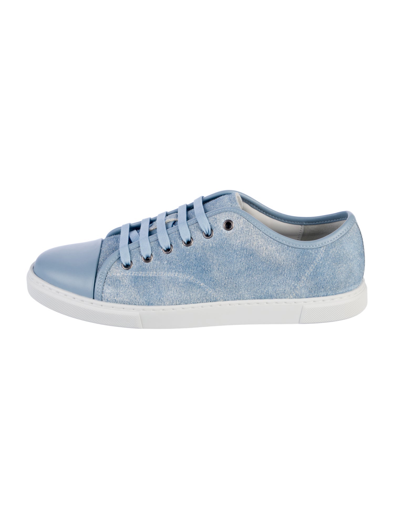Lanvin Suede Colorblock Pattern Sneakers