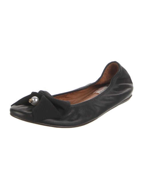 Lanvin Leather Grosgrain Trim Ballet Flats