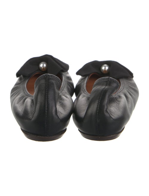Lanvin Leather Grosgrain Trim Ballet Flats