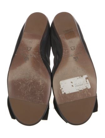 Lanvin Leather Grosgrain Trim Ballet Flats