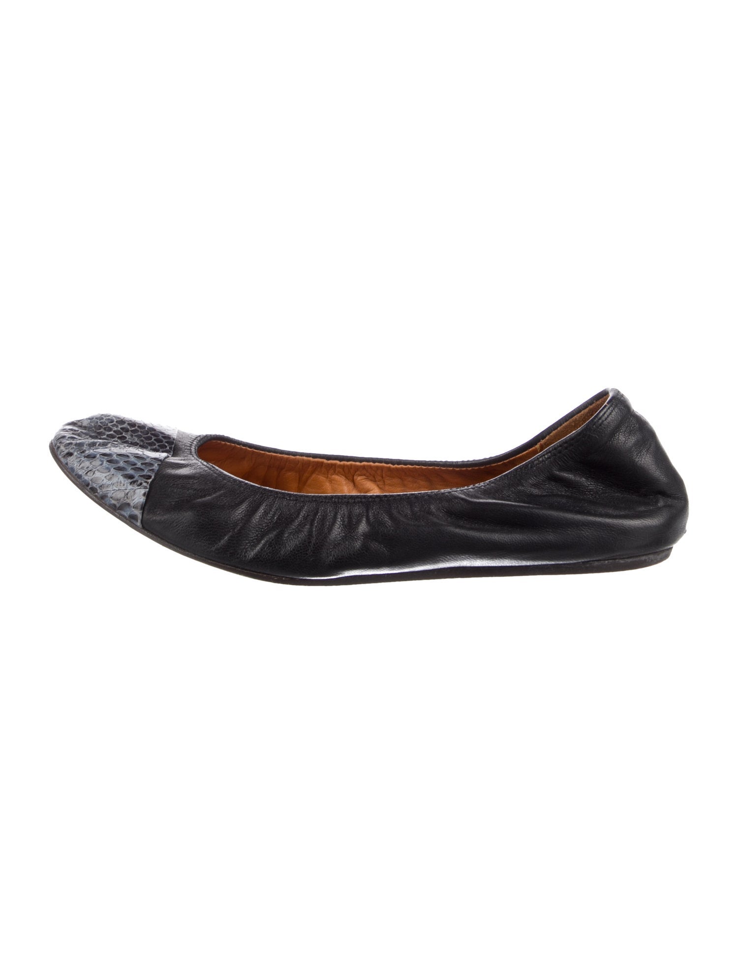 Lanvin Leather Animal Print Ballet Flats