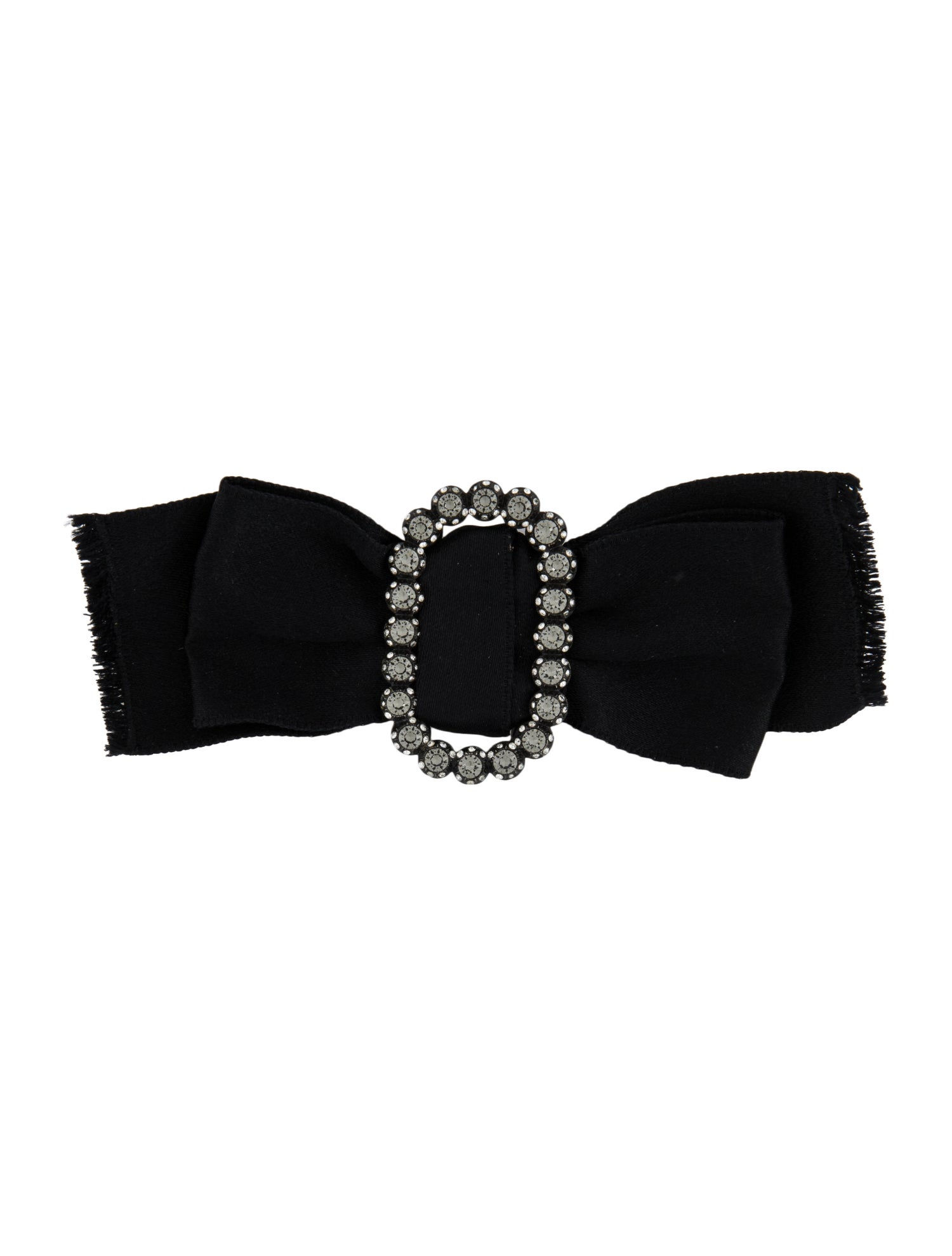 Lanvin Crystal & Fabric Bow Brooch/ Pendant Necklace