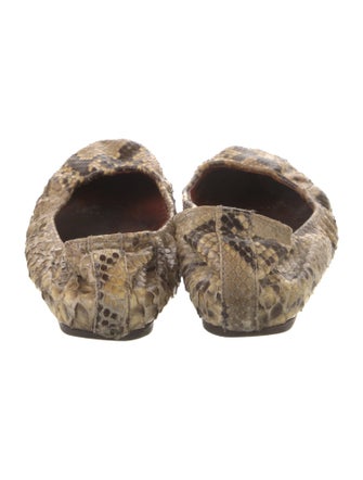 Lanvin Python Animal Print Ballet Flats