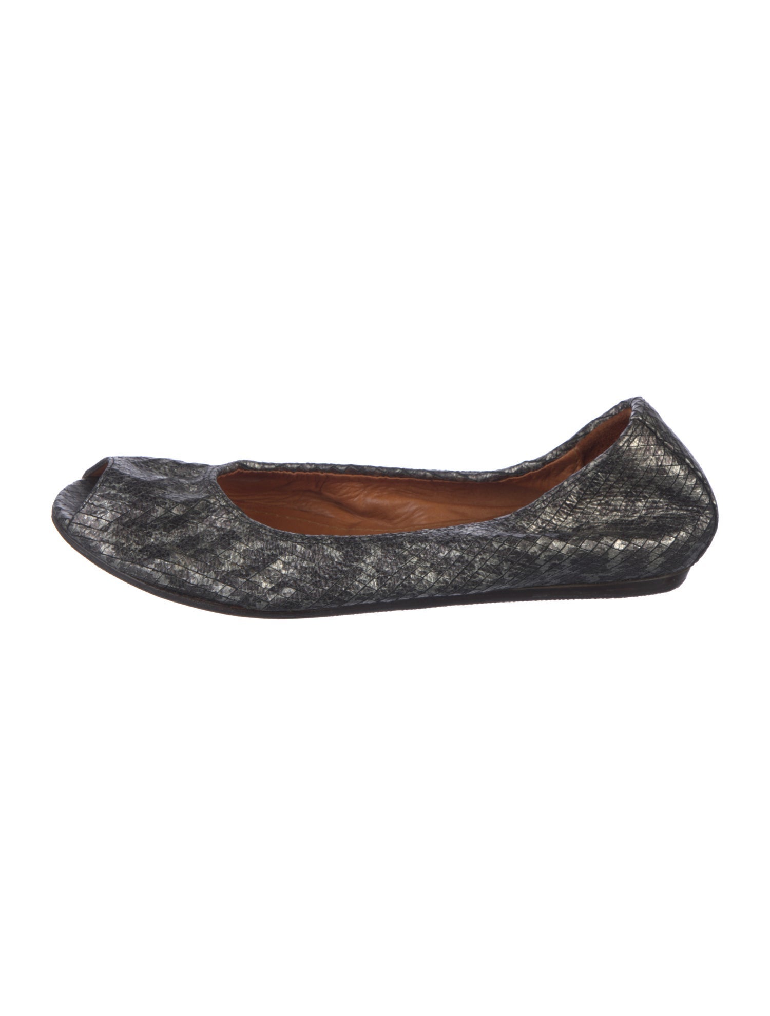Lanvin Leather Animal Print Ballet Flats