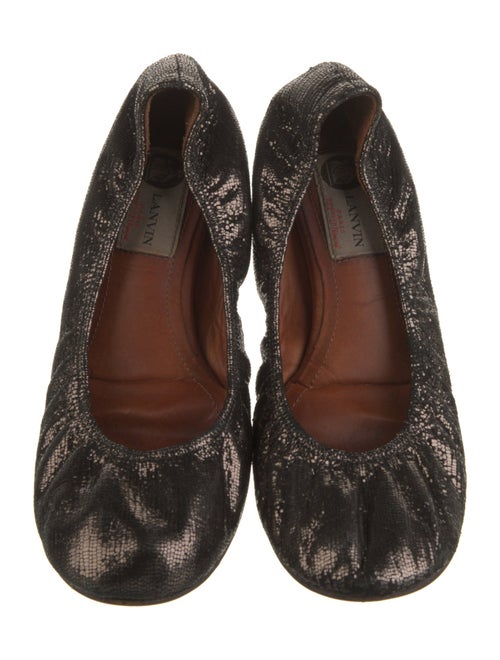 Lanvin Leather Animal Print Ballet Flats