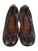 Lanvin Leather Animal Print Ballet Flats