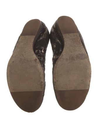 Lanvin Leather Animal Print Ballet Flats