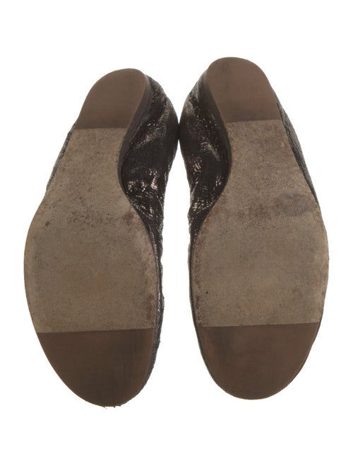 Lanvin Leather Animal Print Ballet Flats