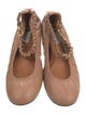 Lanvin Leather Chain-Link Accents Ballet Flats