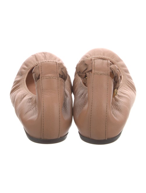 Lanvin Leather Chain-Link Accents Ballet Flats