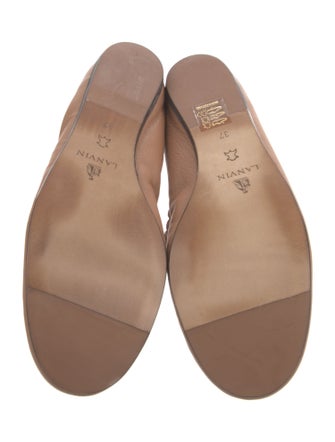 Lanvin Leather Chain-Link Accents Ballet Flats