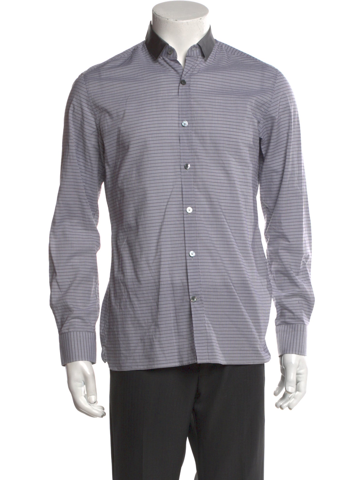 Lanvin Plaid Print Long Sleeve Shirt