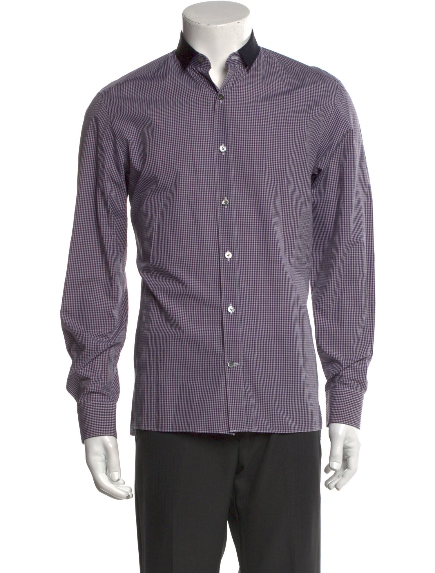 Lanvin Plaid Print Long Sleeve Western Shirt