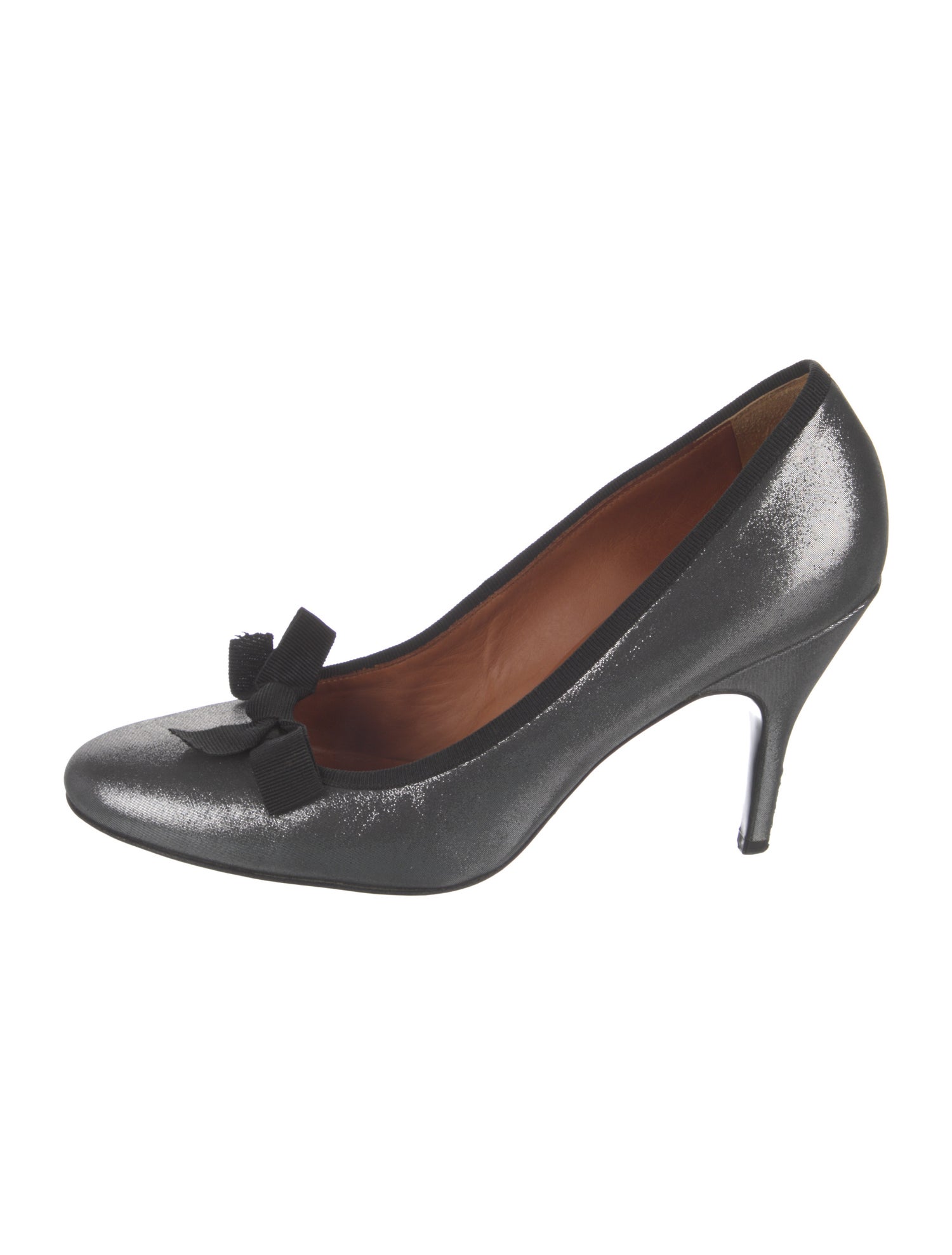 Lanvin Patent Leather Grosgrain Trim Pumps