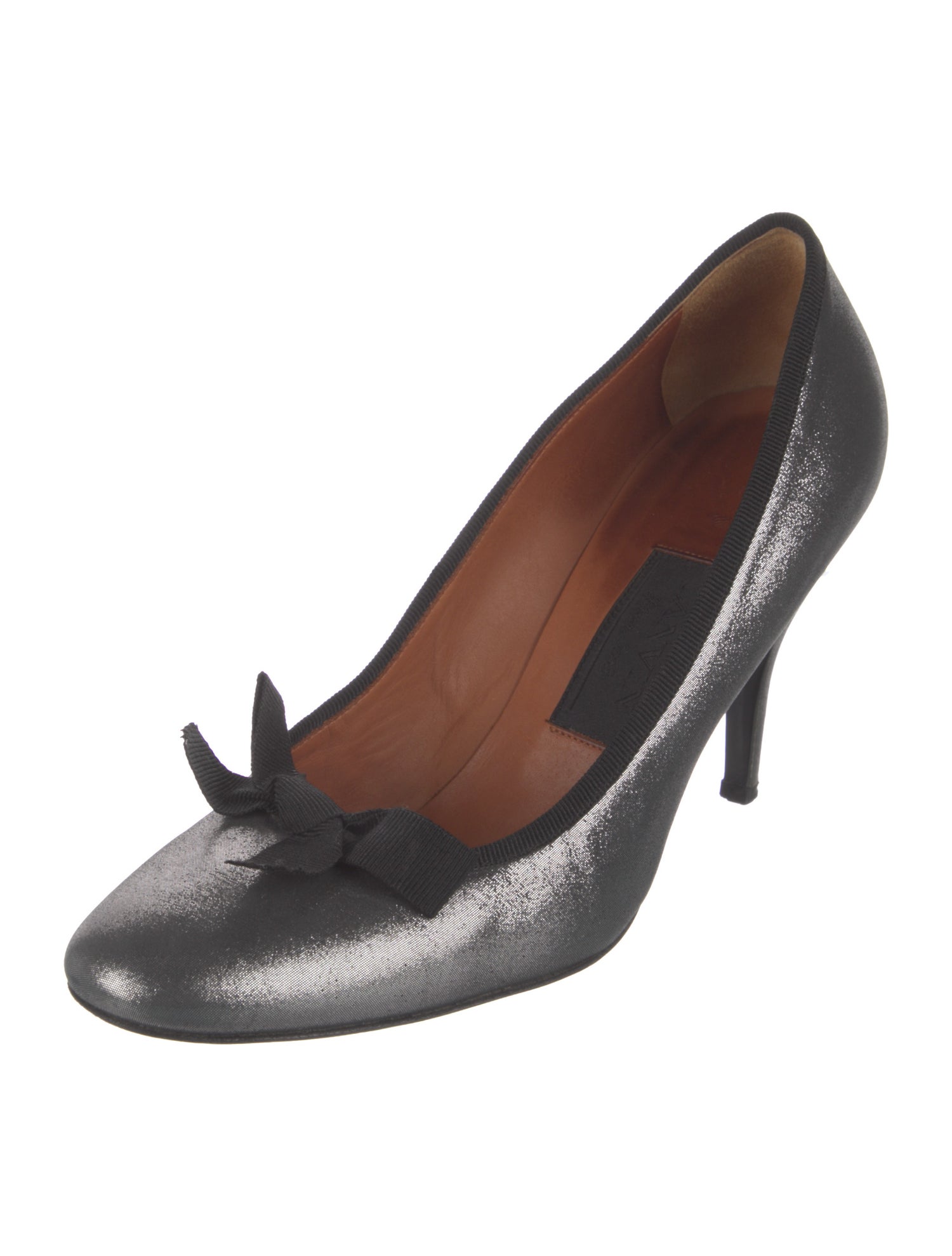 Lanvin Patent Leather Grosgrain Trim Pumps