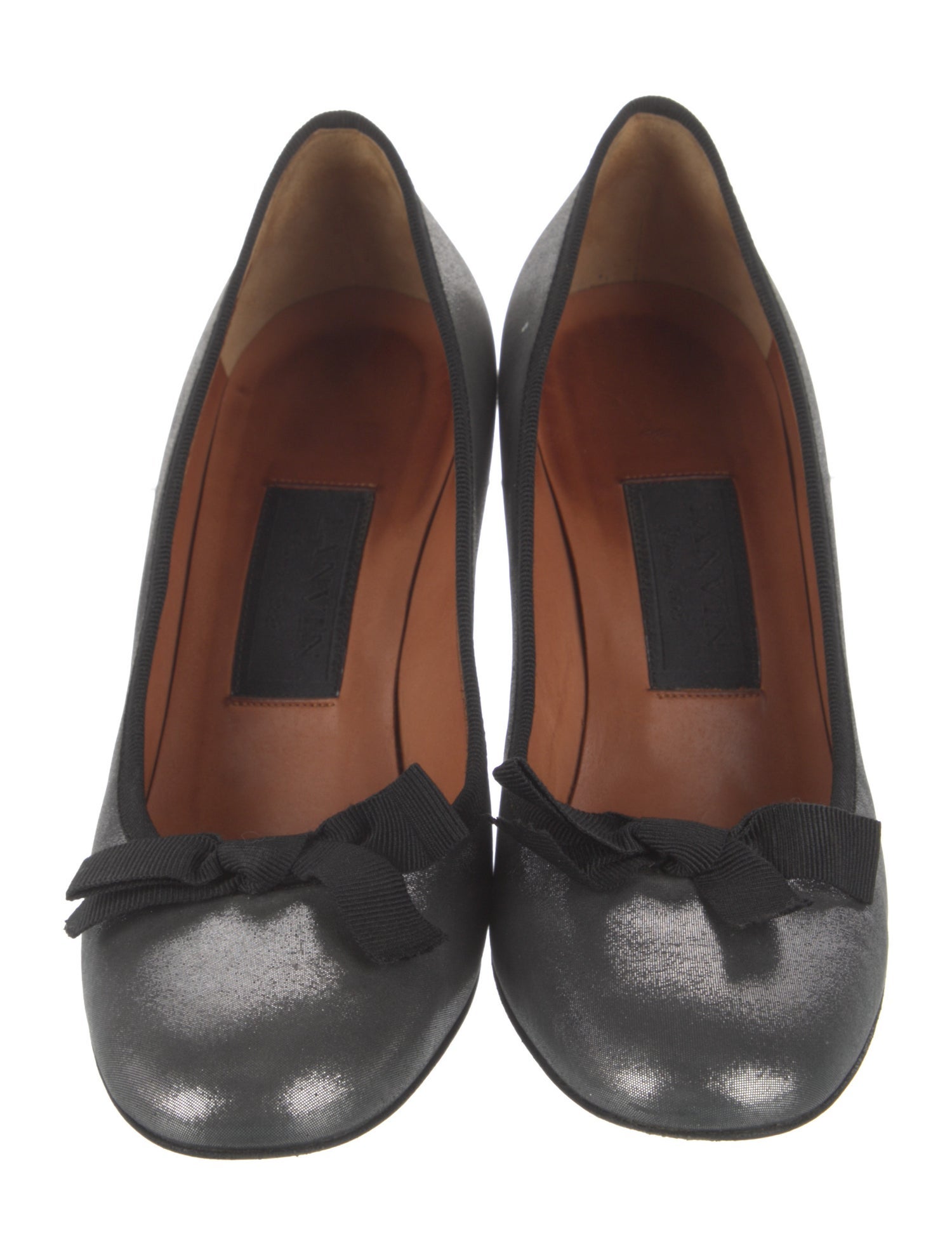 Lanvin Patent Leather Grosgrain Trim Pumps