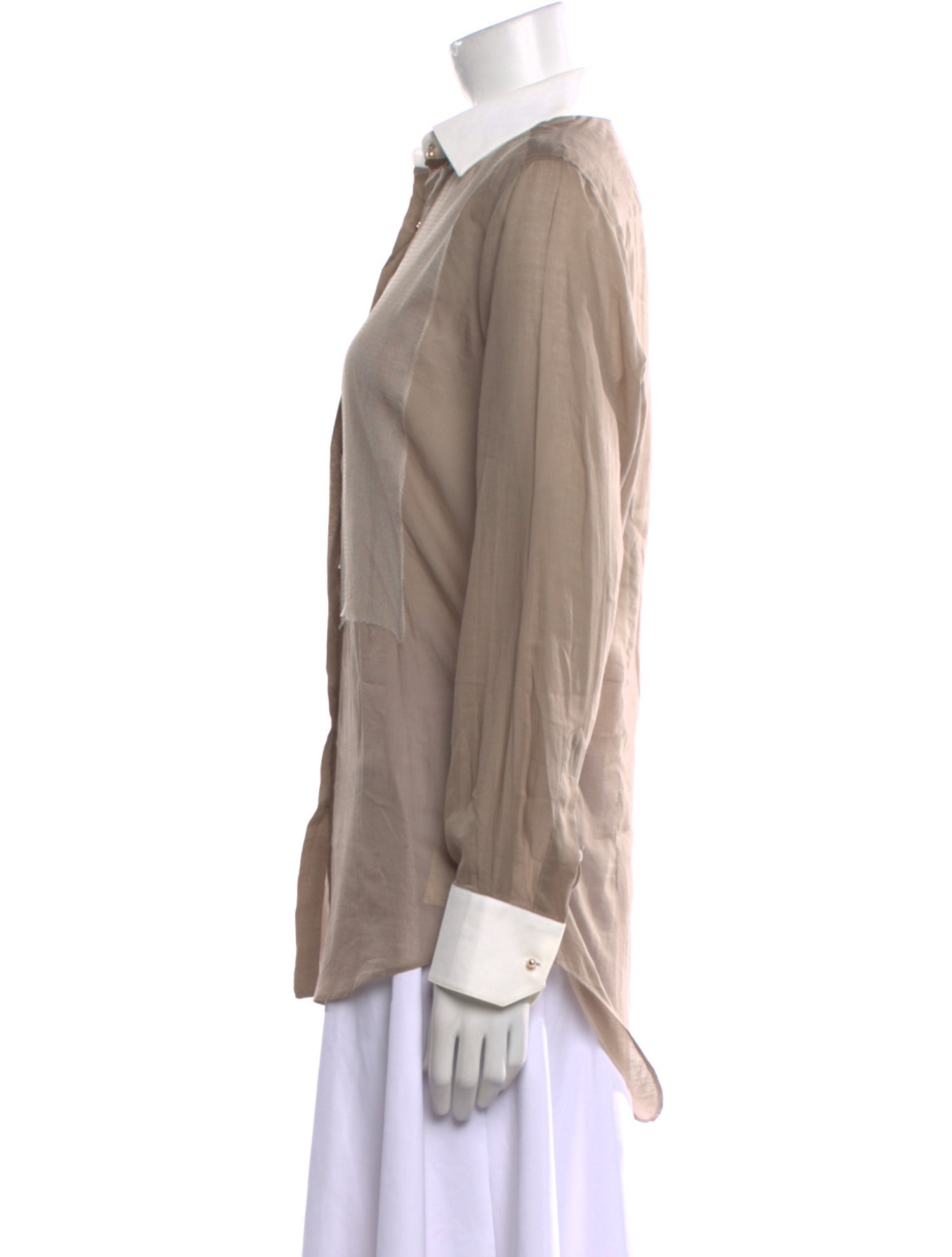 Lanvin Long Sleeve Button-Up Top