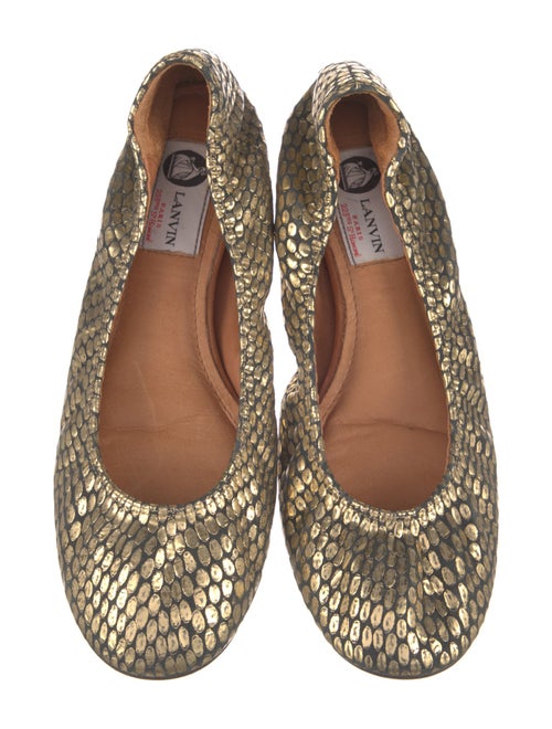 Lanvin Leather Animal Print Ballet Flats