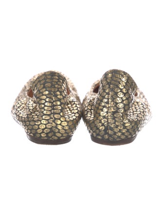 Lanvin Leather Animal Print Ballet Flats