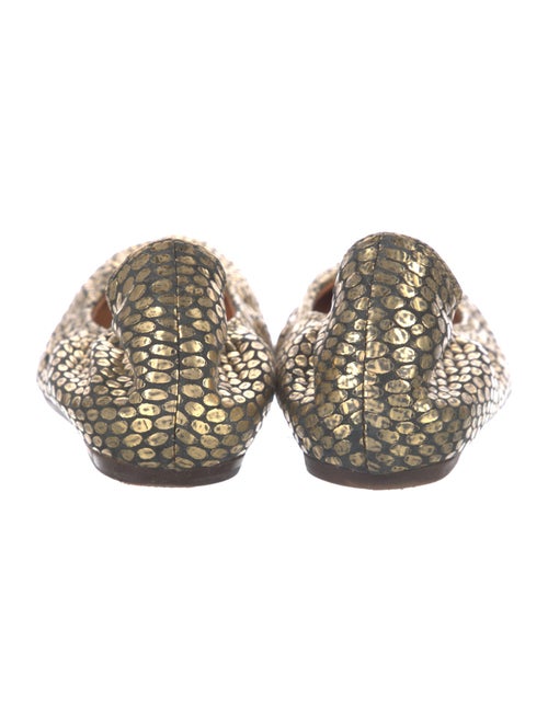 Lanvin Leather Animal Print Ballet Flats