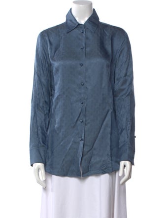 Lanvin Long Sleeve Button-Up Top