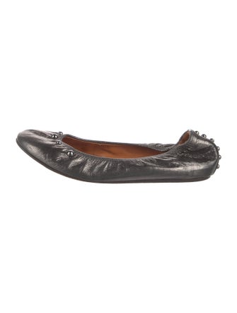 Lanvin Leather Studded Accents Ballet Flats
