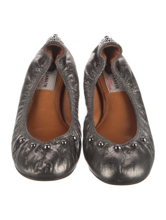Lanvin Leather Studded Accents Ballet Flats