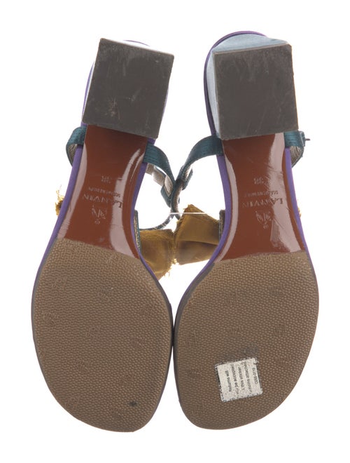 Lanvin Satin Printed T-Strap Sandals