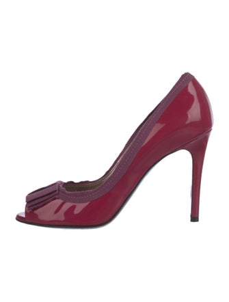 Lanvin Patent Leather Bow Accents Pumps