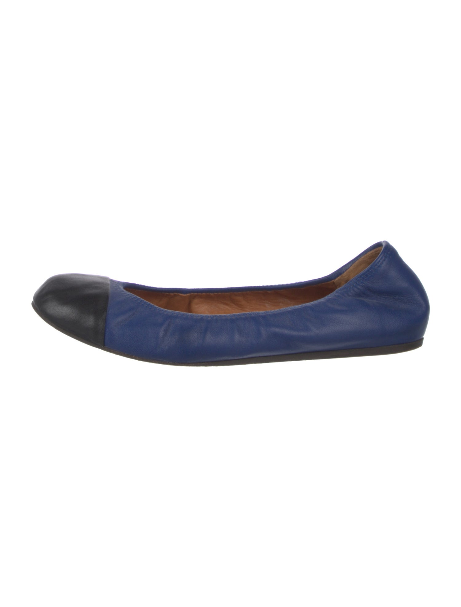 Lanvin Leather Colorblock Pattern Ballet Flats
