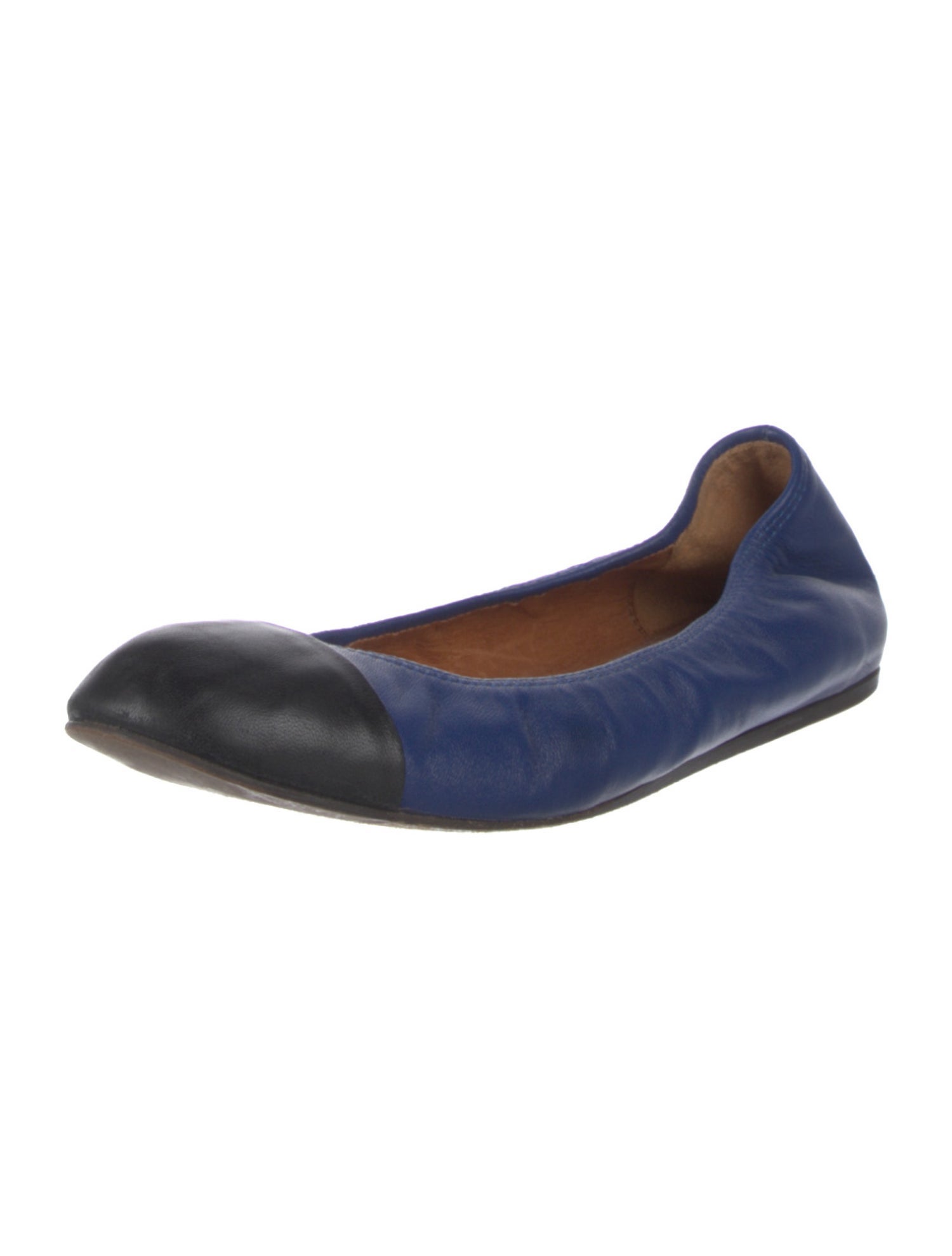 Lanvin Leather Colorblock Pattern Ballet Flats