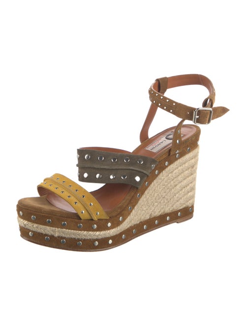 Lanvin Suede Studded Accents Espadrilles