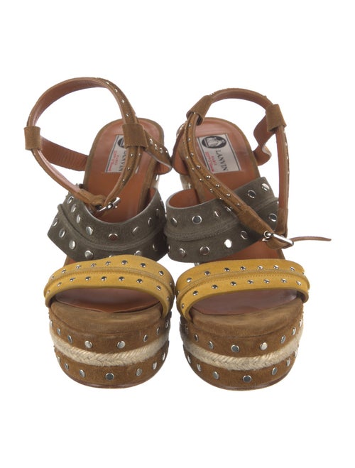 Lanvin Suede Studded Accents Espadrilles