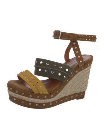 Lanvin Suede Studded Accents Espadrilles