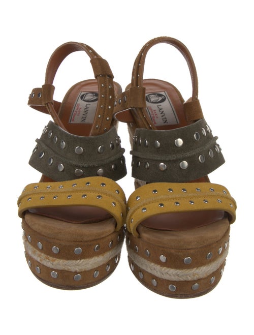 Lanvin Suede Studded Accents Espadrilles