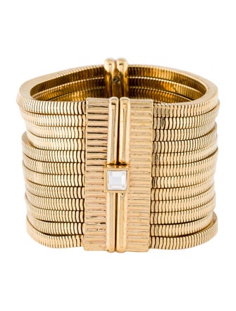 Lanvin Crystal & Chain Multi Strand Bracelet