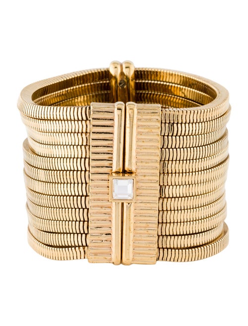 Lanvin Crystal & Chain Multi Strand Bracelet