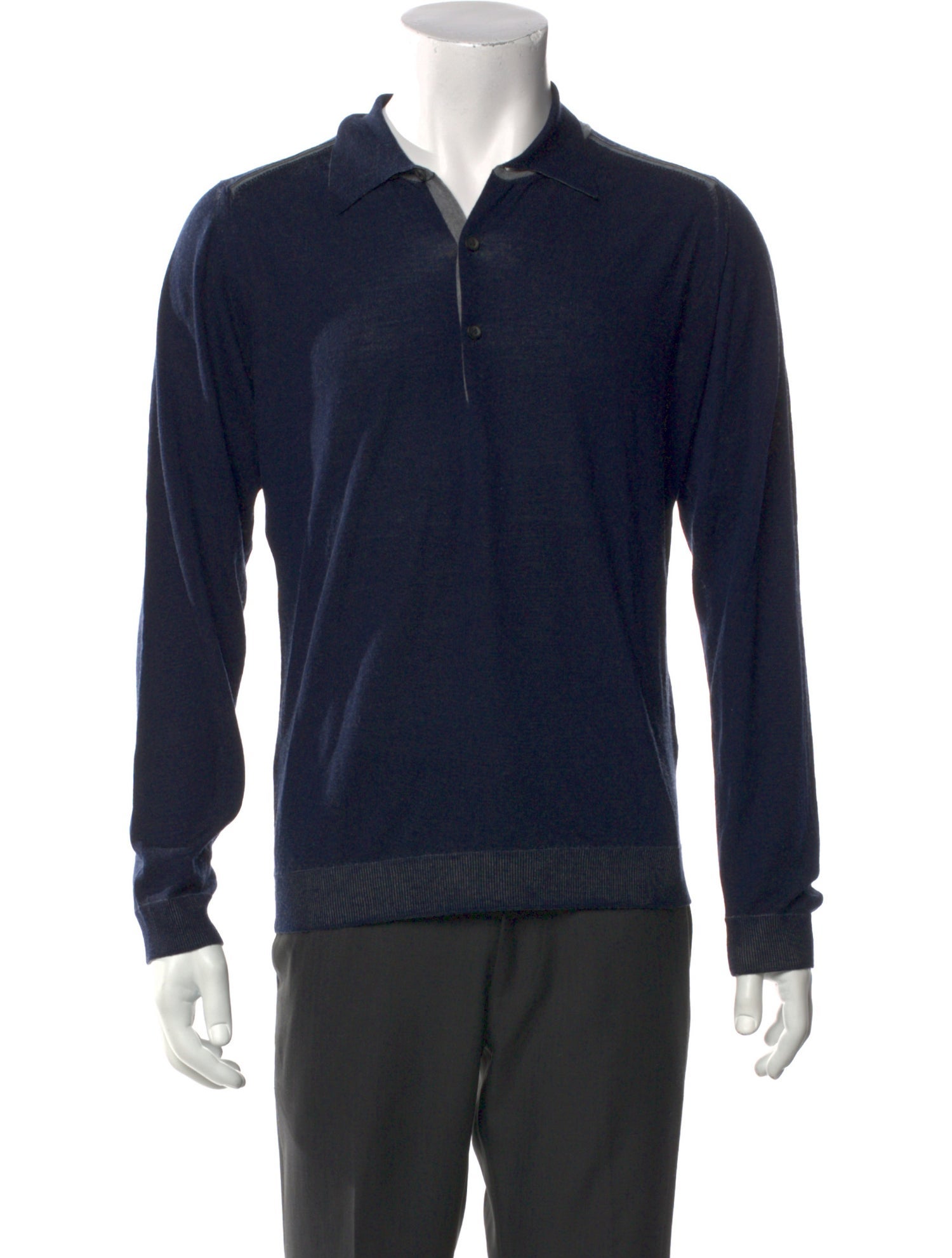 Lanvin Merino Wool Collar Polo Sweater