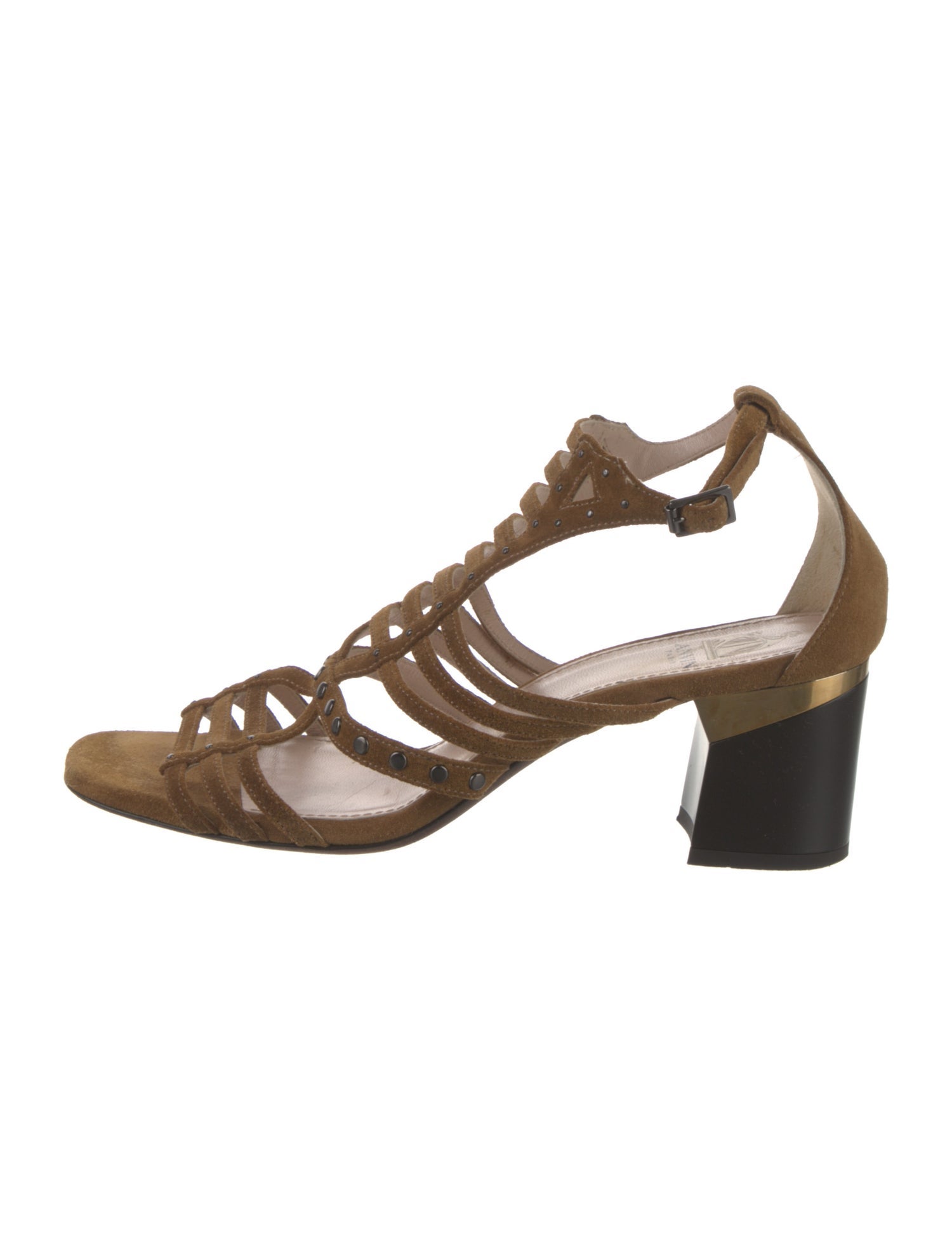 Lanvin Suede Studded Accents Gladiator Sandals