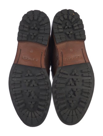 Lanvin Leather Lasercut Accents Lace-Up Boots