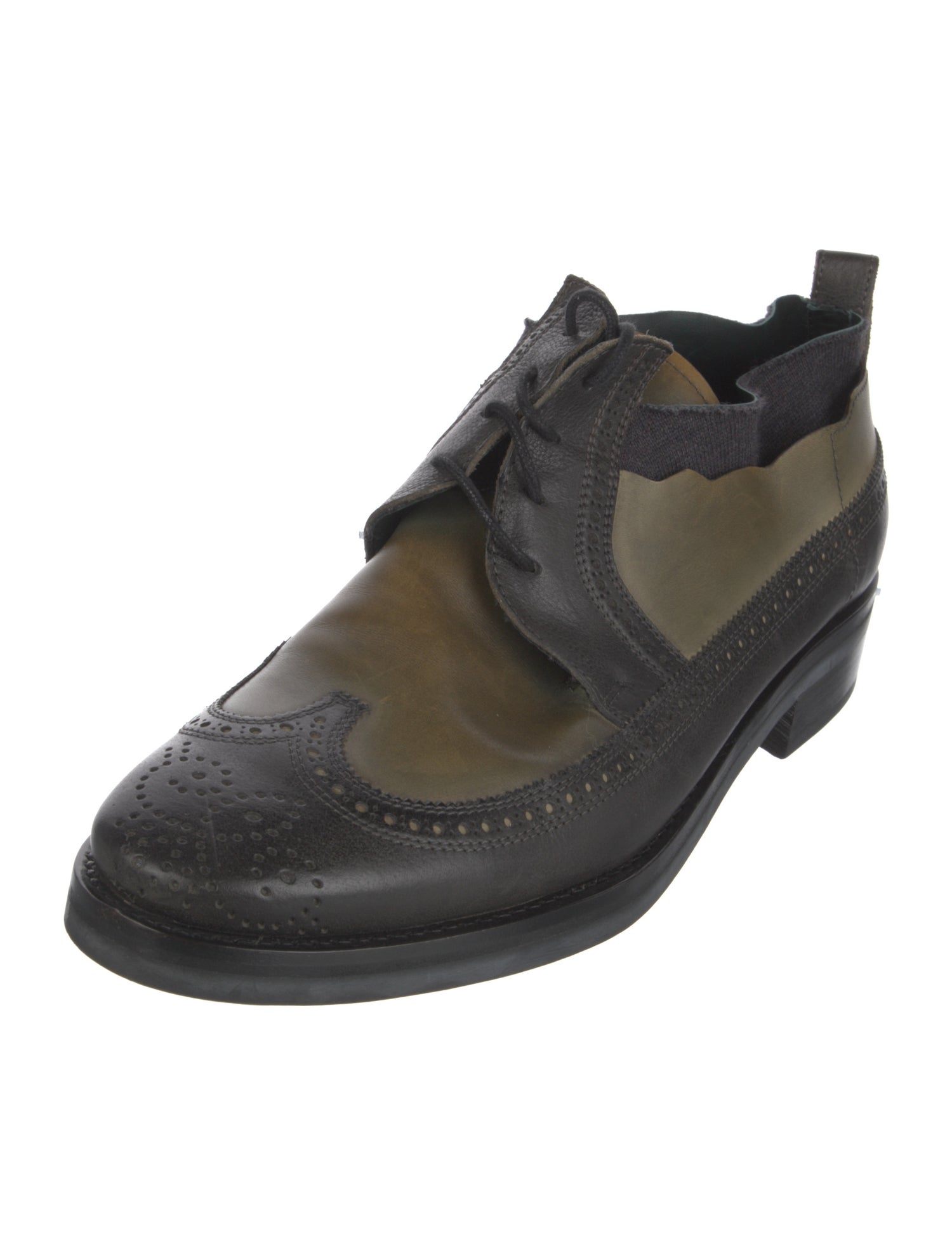 Lanvin Leather Colorblock Pattern Brogues