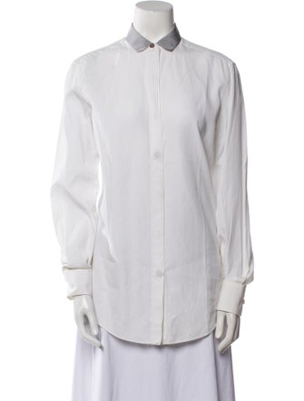 Lanvin Long Sleeve Button-Up Top