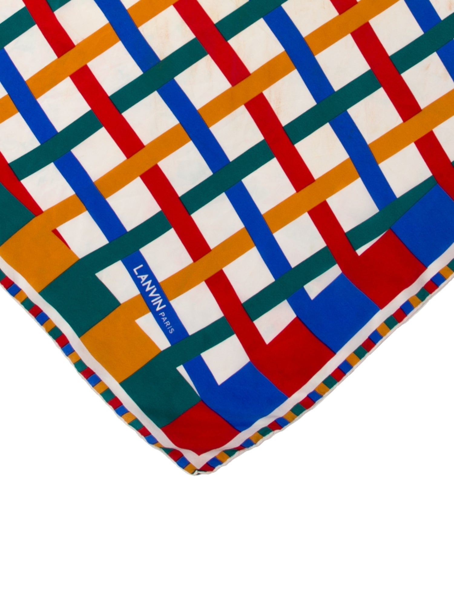 Lanvin Silk Plaid Print Scarf