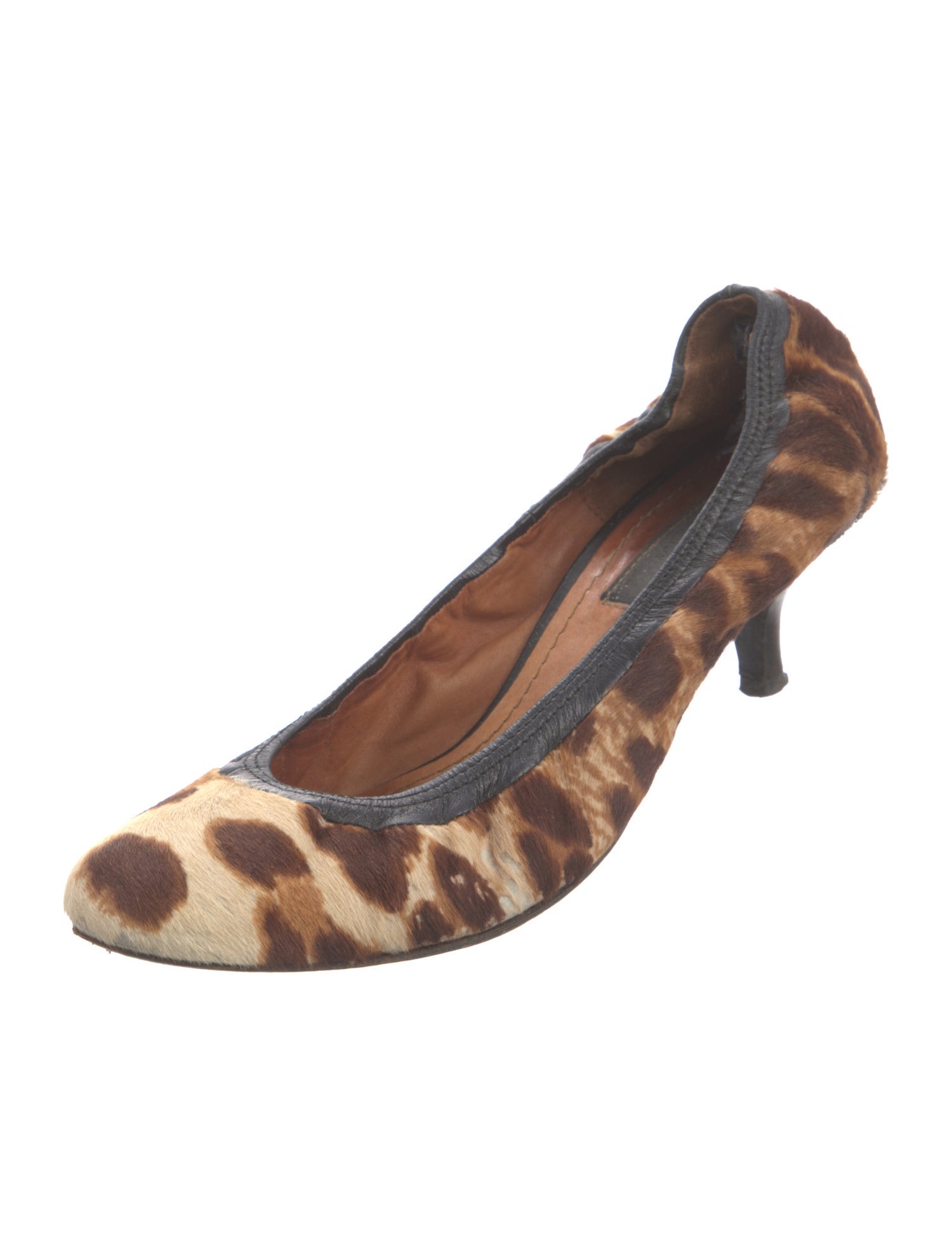 Lanvin Ponyhair Animal Print Pumps