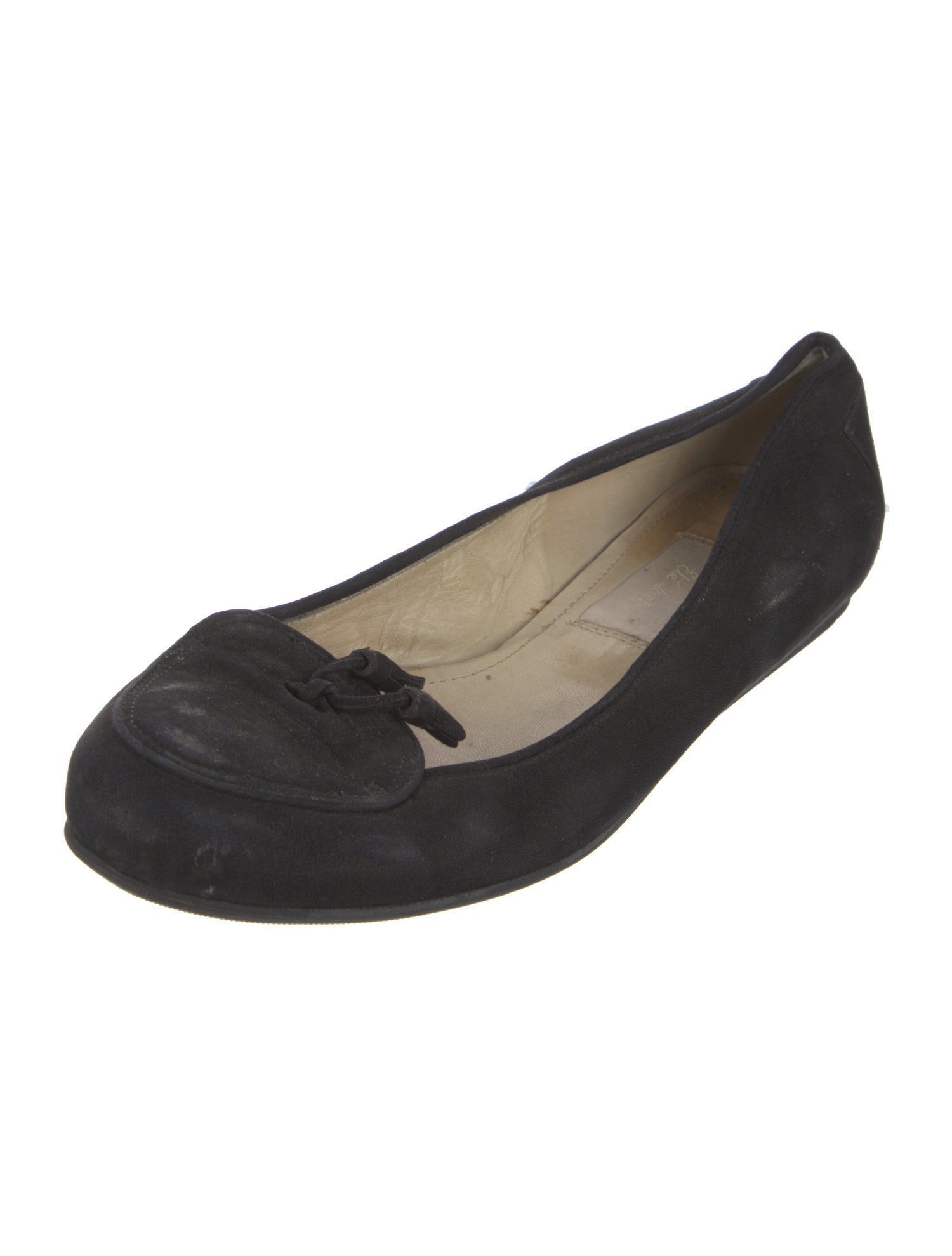 Lanvin Suede Bow Accents Ballet Flats