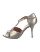 Lanvin Leather Cutout Accent T-Strap Pumps