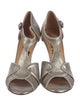Lanvin Leather Cutout Accent T-Strap Pumps