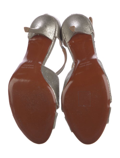 Lanvin Leather Cutout Accent T-Strap Pumps