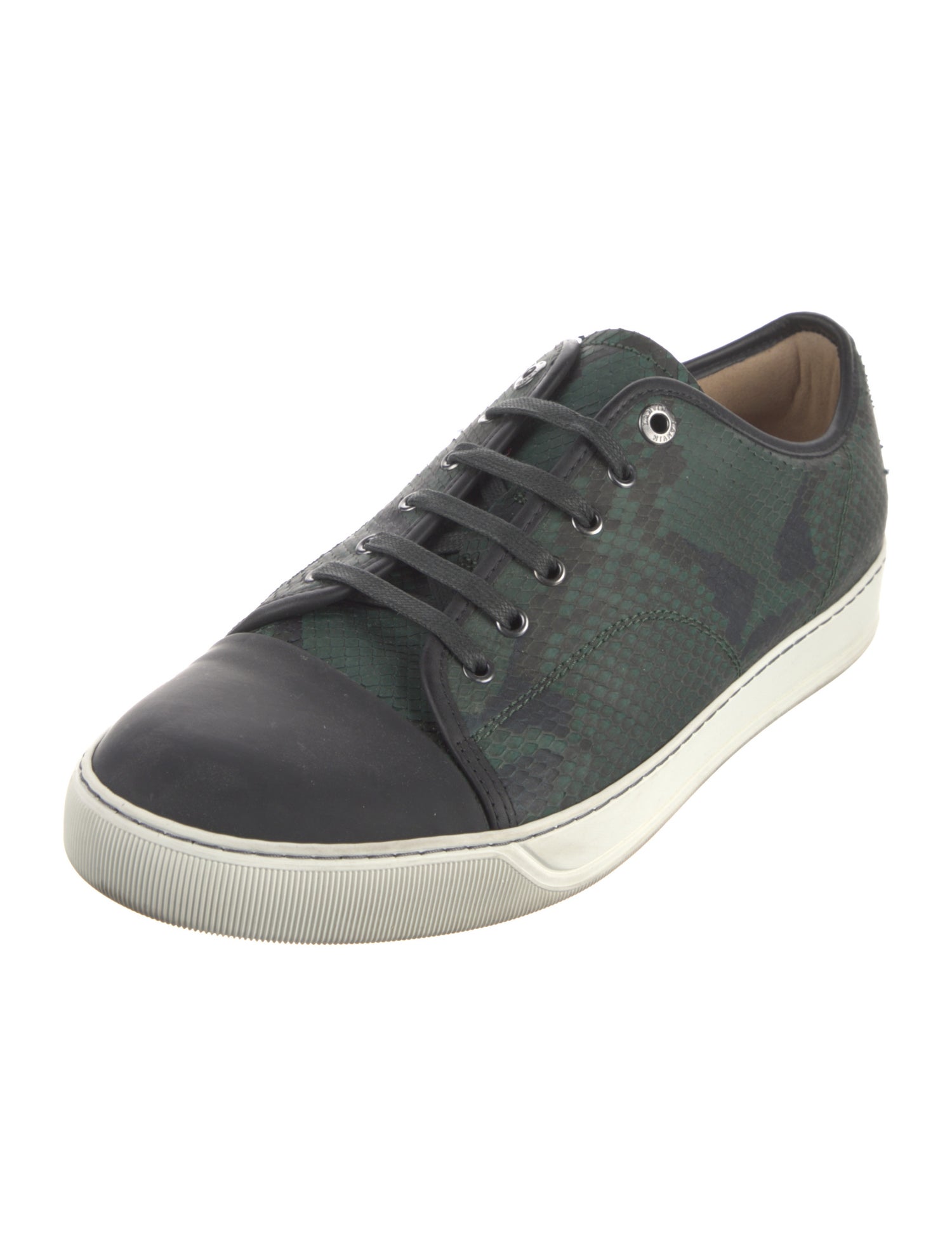 Lanvin Leather Animal Print Sneakers