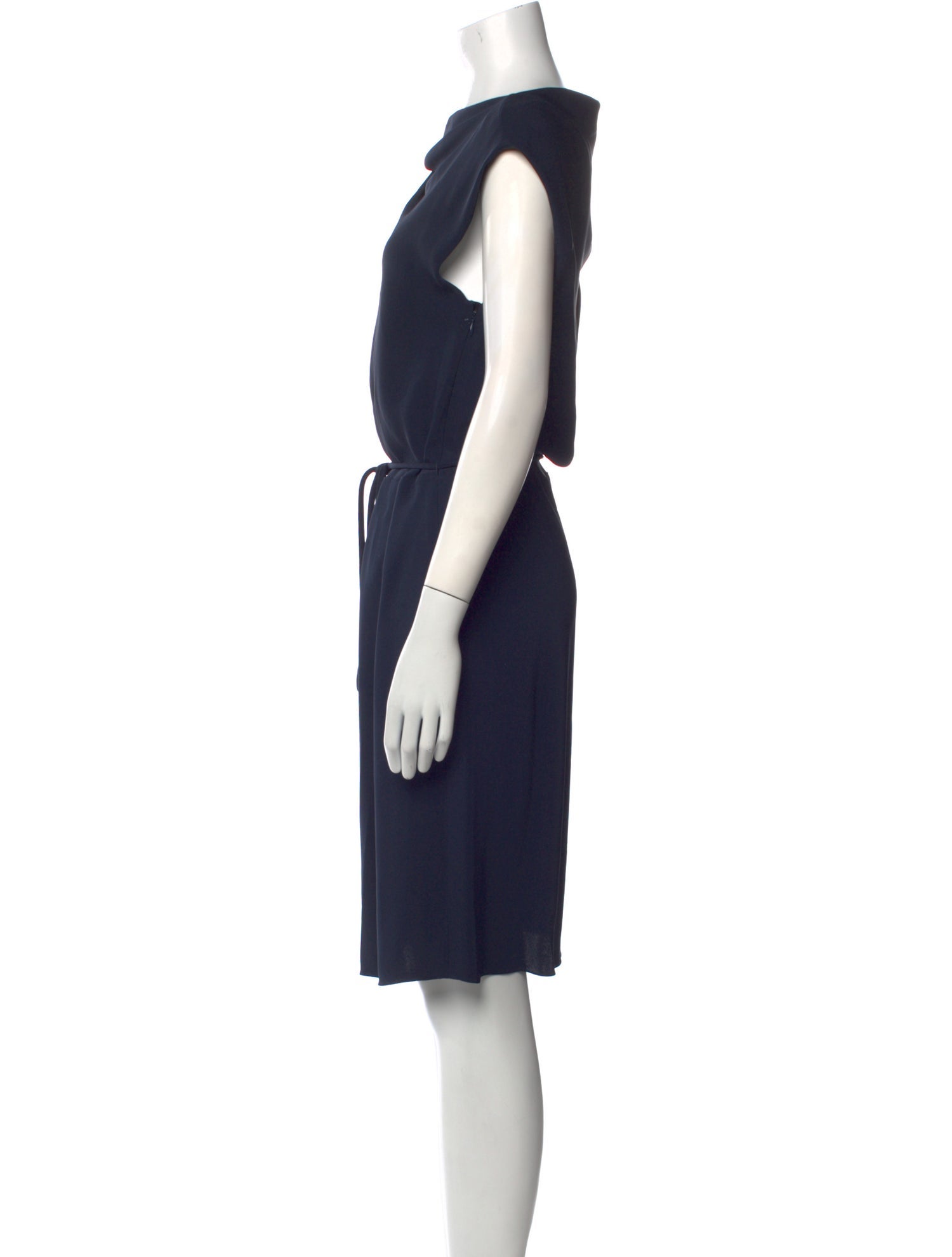 Lanvin Cowl Neck Knee-Length Dress